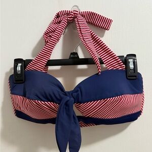Sailor style Red and Blue Striped Halter high waist Bikini